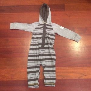 Adorable boy one piece with hood, 6-9 months