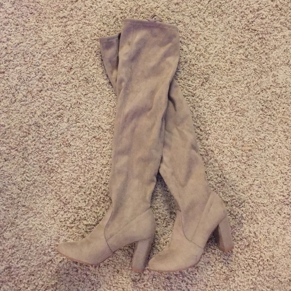 Over the knee suede boots