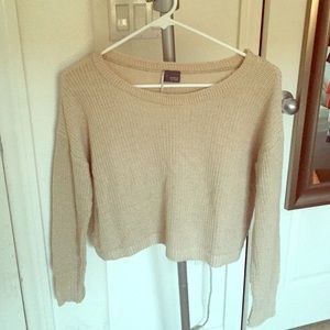 Sparkle and fade cropped sweater top