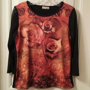 Roses Print Top