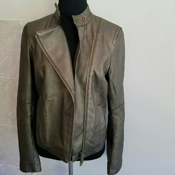 Metallic Leather Jacket