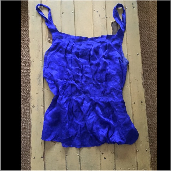 J. CREW 💯% SILK COBALT BLUE TANK TOP BLOUSE 6 S M - Picture 8 of 10
