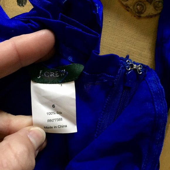 J. CREW 💯% SILK COBALT BLUE TANK TOP BLOUSE 6 S M - Picture 6 of 10