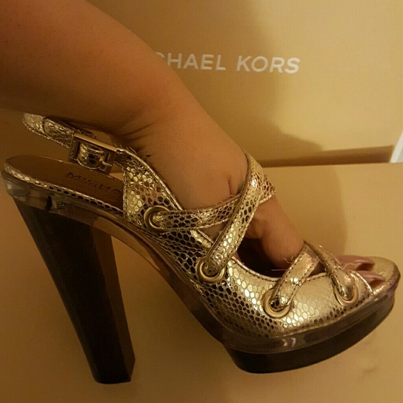 Michael kors wood/Clear heel