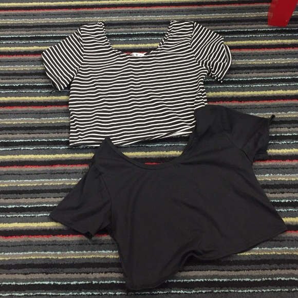 Black and white/Black crop top bundle BNWOT