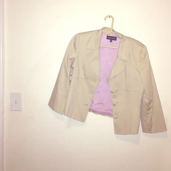Isabel and Nina double breasted khaki blazer