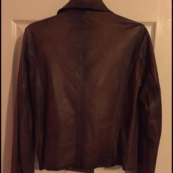 Italian Leather Jacket with Diagonal Multi-Zipper - Picture 3 of 4