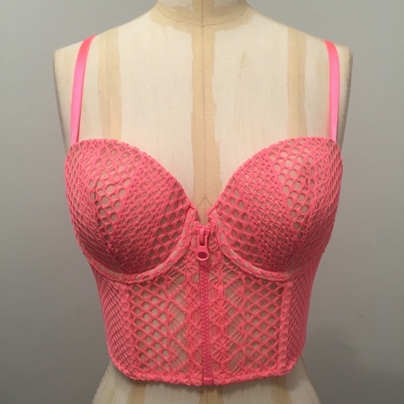 VS Pink Longline Crop Corset After Dark Lace! - Picture 2 of 4