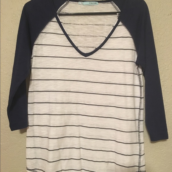 Navy and white striped shirt