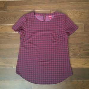 Satin houndstooth blouse