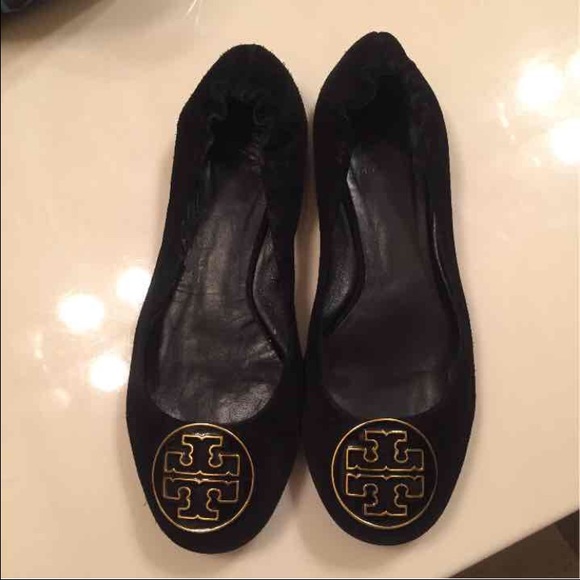 Black suede Tory Burch flats!