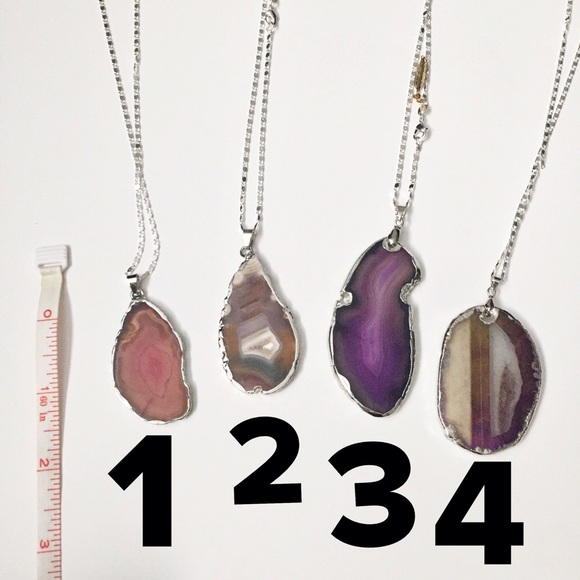 1 left! Silver Agate pendant necklace - Picture 3 of 5