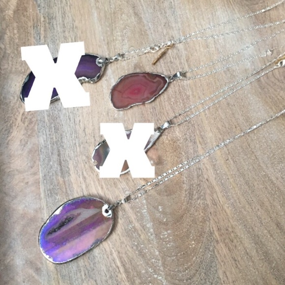 1 left! Silver Agate pendant necklace - Picture 2 of 5