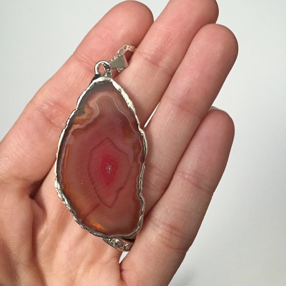 1 left! Silver Agate pendant necklace - Picture 4 of 5