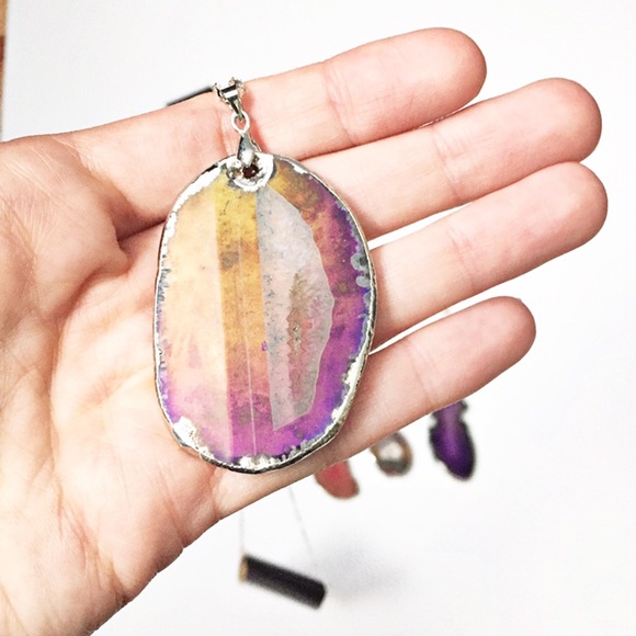 1 left! Silver Agate pendant necklace - Picture 5 of 5