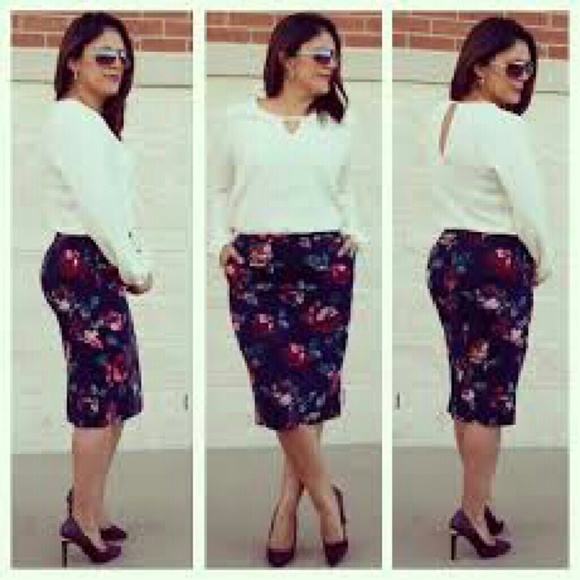 merona floral pencil skirt