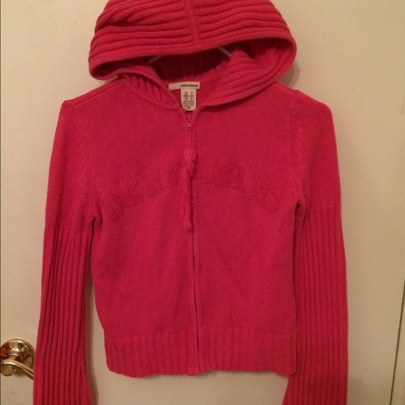 DKNY brand pink zip up hoodie