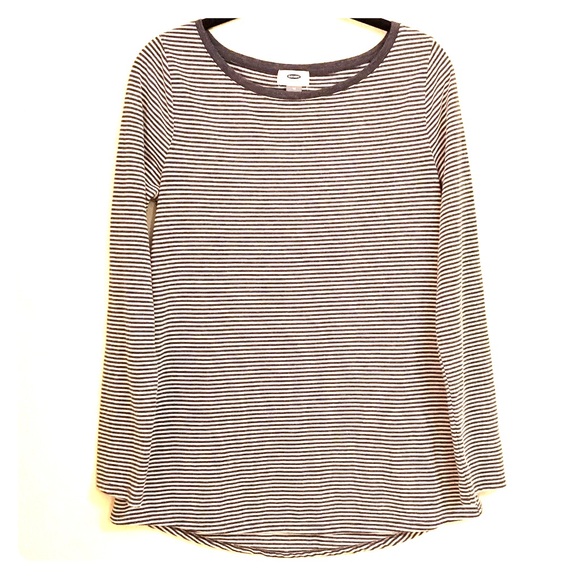 Navy & White Striped Long Sleeve