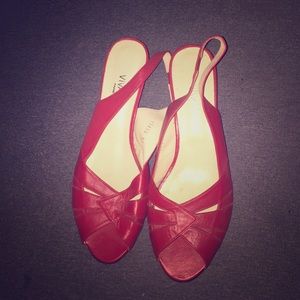 Like new Parisian peep toe sling backs