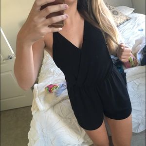 Black romper with open back