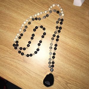Handmade Natural Stone Long Necklace