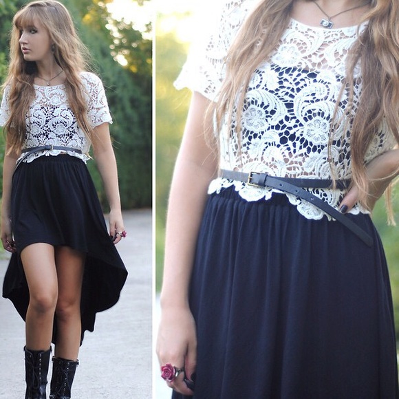 🔺SOLD🔺F21 Black Knit High-Low Skirt