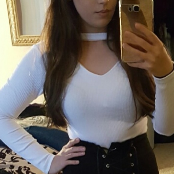 NEW // White Thermal All Choked Up Bodysuit - Picture 5 of 5