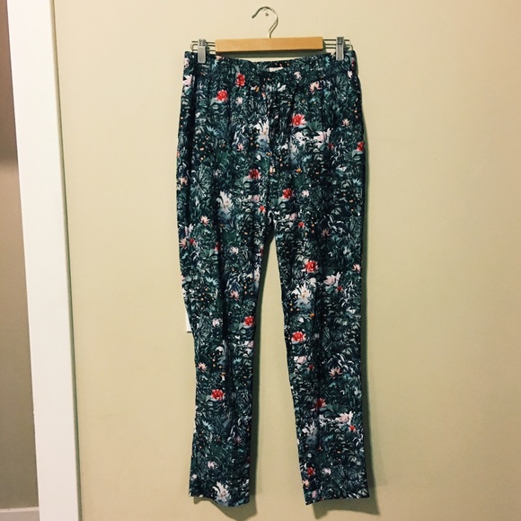 Tropical Print Cotton Pant