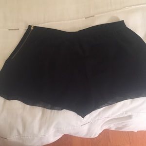 Black silk shorts