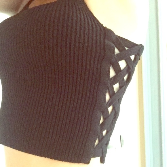 🎉WILL SHIP TODAY ! Knitted black crop top