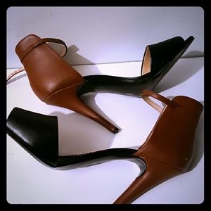Nine West two tone leather heels