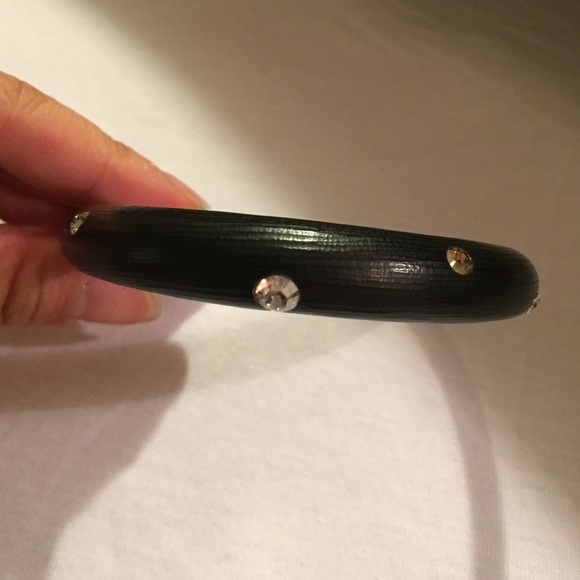 Alexis Bittar black lucite with diamonds