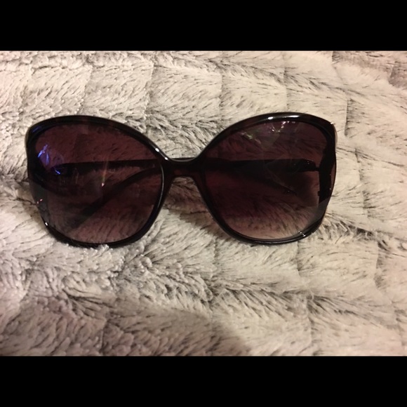 Tahari tortoise and rhinestone oversized frames