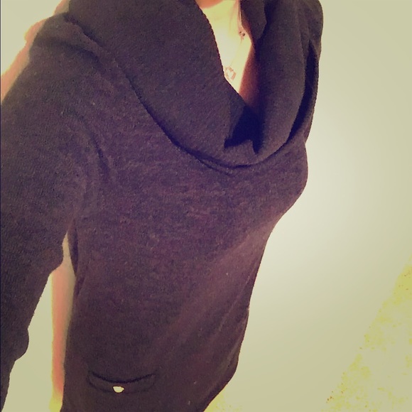 Black turtleneck knit dress