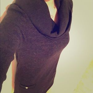 Black turtleneck knit dress