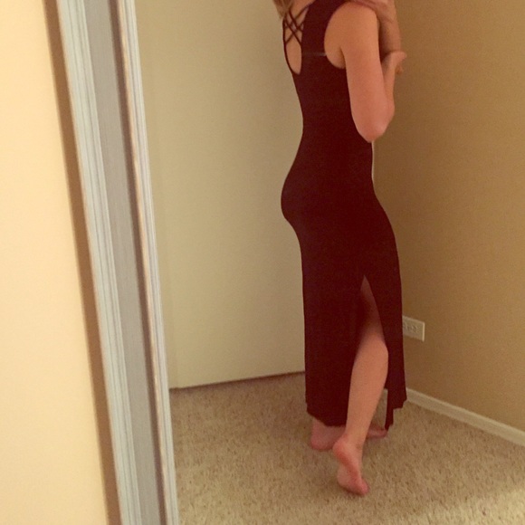 Black long maxi dress