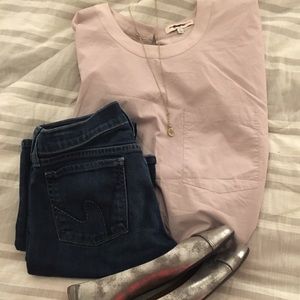 Final Markdown Madewell Silk Back Lilac Pocket Tee