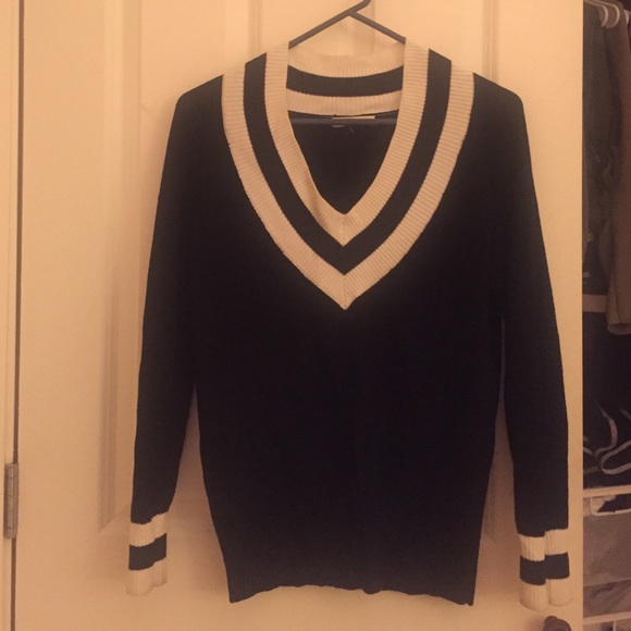 Black and White Varsity Sweater
