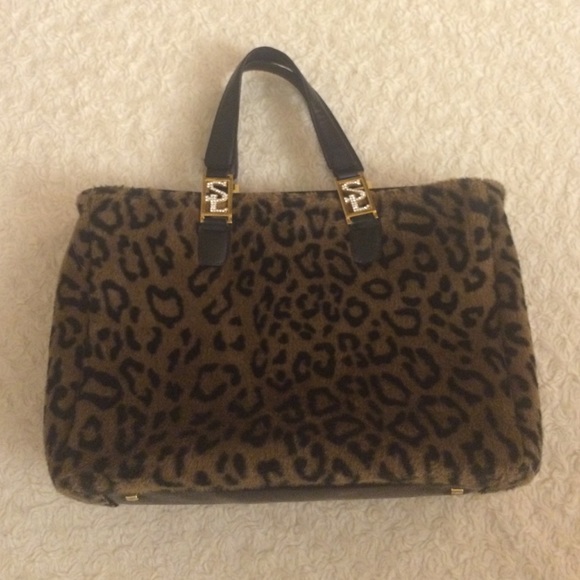 Fuzzy leopard Susan Lucci purse