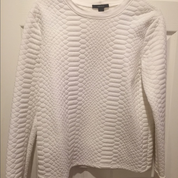 White textured sweater