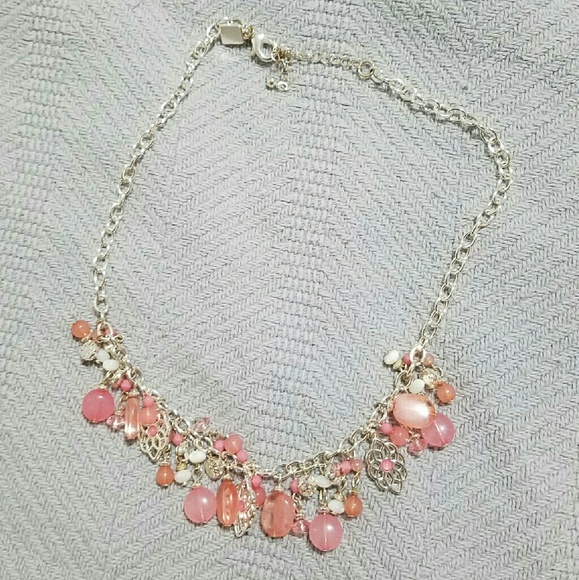Pink and silver necklace