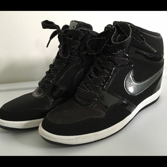 Black Nike Force Sneaker Wedge