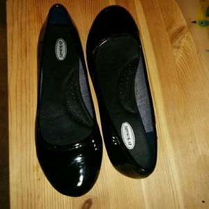 Black patent Dr Scholls flats - brand new