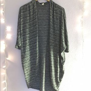 Black and gray long cardigan