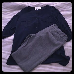 LAST CALL! Alice Blue 3/4 Roll Sleeve Blouse