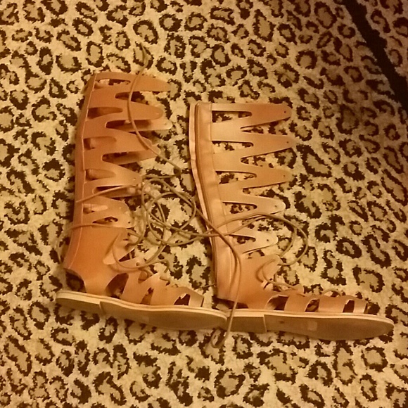 Like New Cognac Lace Up Gladiators Size 10