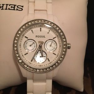 White ceramic fossil watch