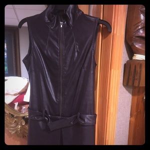 Leather mini dress