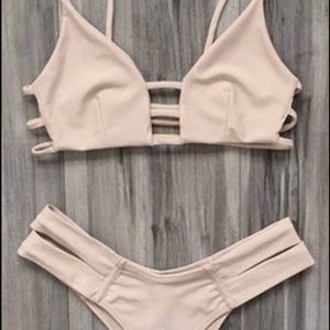 Tan strappy bikini