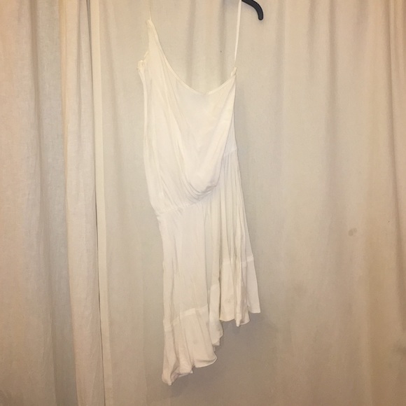 One shoulder white dress